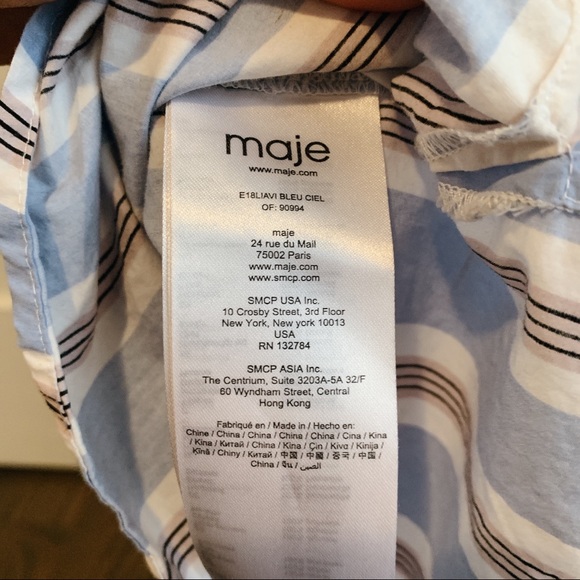 Maje Laivi Layered Shirt In Blue - Picture 6 of 6